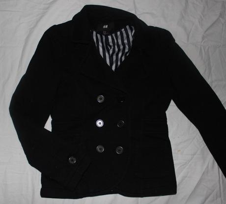 Vb161. černé úpletové sáčko/kabátek, vel.38, h&m,38