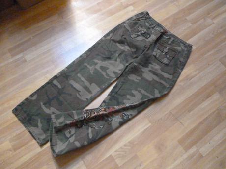 Široké maskáčové kalhoty vel.l pro maminy, l