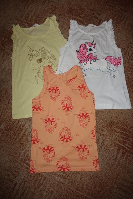 Letní tílka s jednorožci hm vel. 134-140, h&m,134