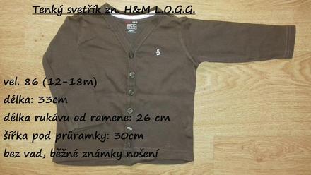 Tenký svetřík zn. h&m l.o.g.g., h&m,86