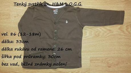 Tenký svetřík zn. h&m l.o.g.g., h&m,86