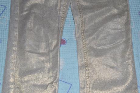 Zlaté elastické džíny, rifle, džegíny, vel. 116, h&m,116