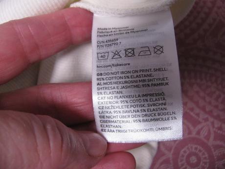 Bavlněné pružné řádkované crop top tričko, h&m,140