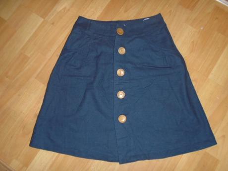 Sukně propínací velké knoflíky vel gb12, papaya,38 / 40