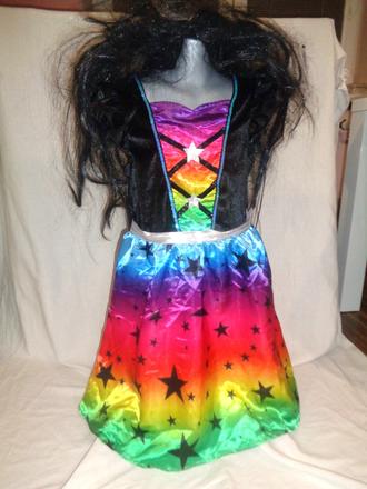 Karneval - šaty kouzelnice + paruka - 9 - 10 let, 