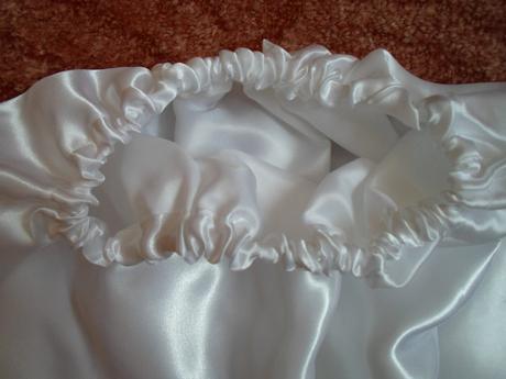 Bílá saténová sukně sukýnka, 128