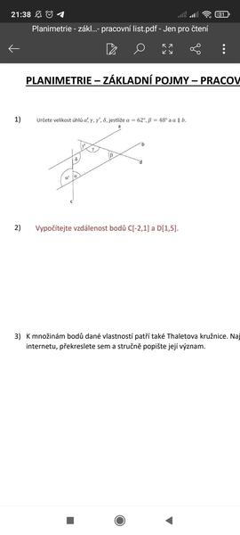 Je moje řešení úhlů v příkladu správné?