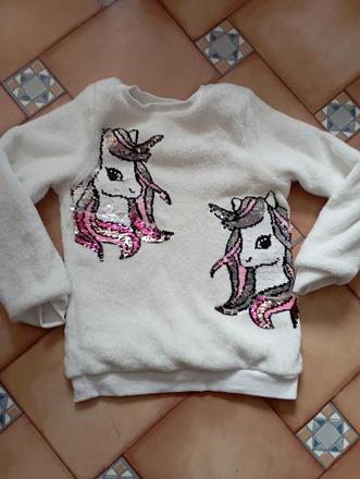 Mikina hm s jednorožci - 122/128, h&m,122