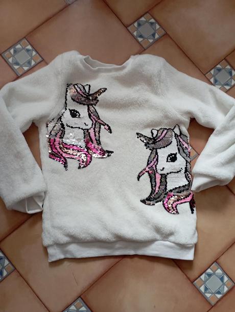 Mikina hm s jednorožci - 122/128, h&m,122