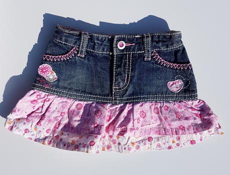 C79	dívčí riflová sukně vel. 74-80, pumpkin patch,74