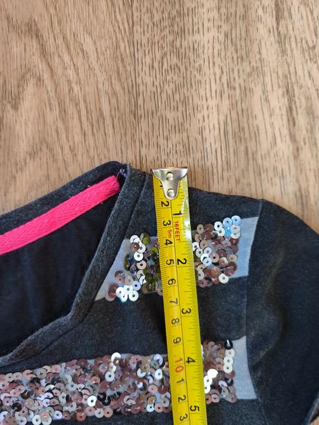 Dlouhé tričko s flitry 170 / xs-m, h&m,170