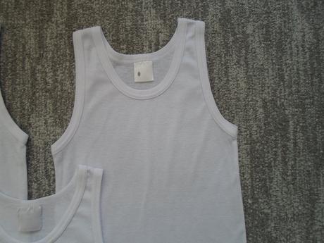 Bílé tričko tílko nátělník 3 kusy, 128