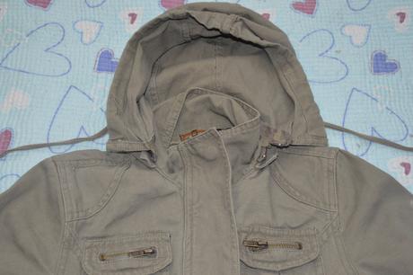 134 bavlněný khaki kabátek, parka na 8 let, 134