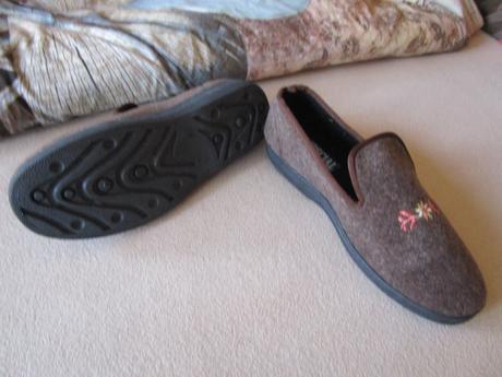 Nové hnědé teplé flaušové bačkory, pohodlné, č. 41, 41