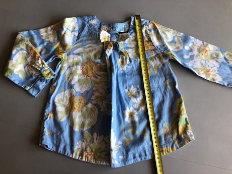 Halenka košile 3-4roky 104cm modrá květy mašle, marks & spencer,104