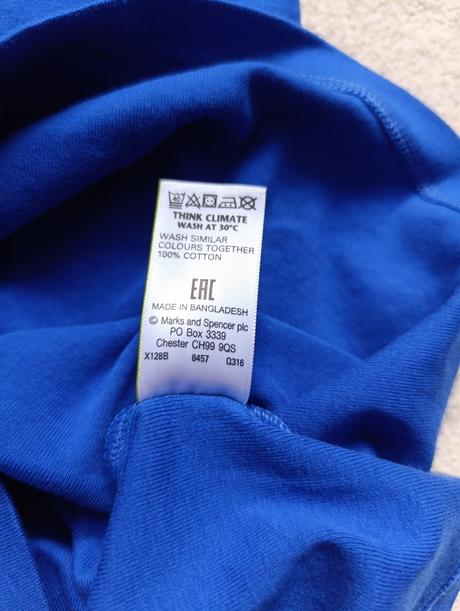 Bavlněný modrý nátělník m&s vel. ca 146/152, marks & spencer,146