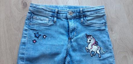 Džíny h&m vel. 140 s jednorožcem unicorn, h&m,134