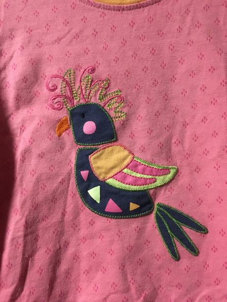Vel. 104 růžové triko s ptáčkem, 104