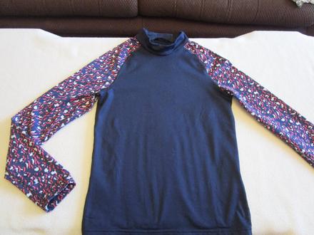 Tm. modré dívčí oteplené funkční triko z decatlonu, decathlon,152