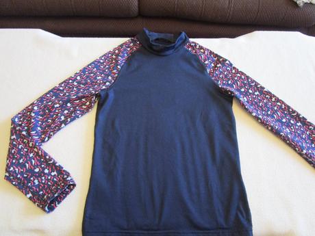 Tm. modré dívčí oteplené funkční triko z decatlonu, decathlon,152