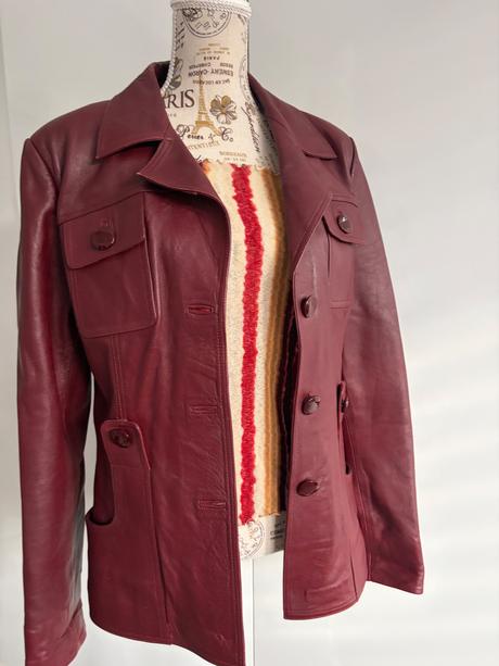 Kozene sako červené m + bluza, m