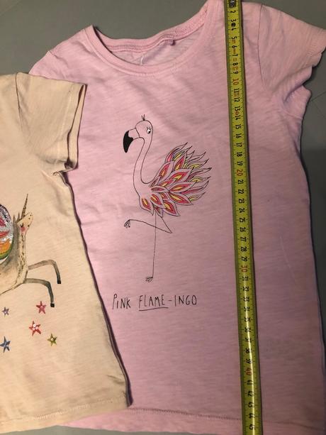 2 trička next růžová 6let 116cm unicorn plameňák, next,116