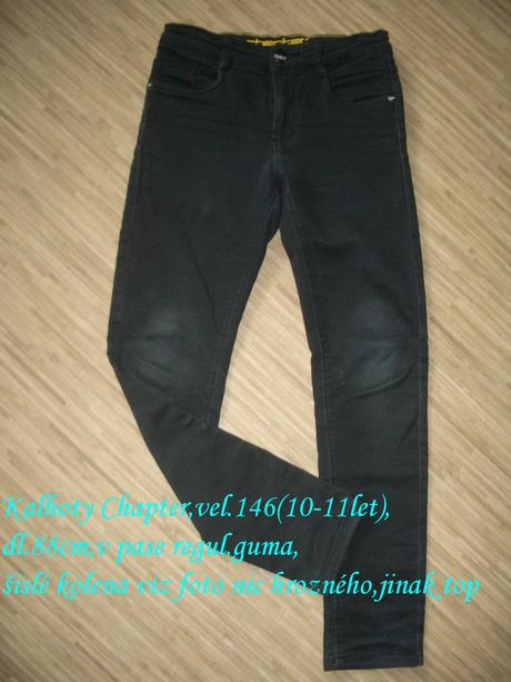 2x černé džíny vel.146-152, c&a,146