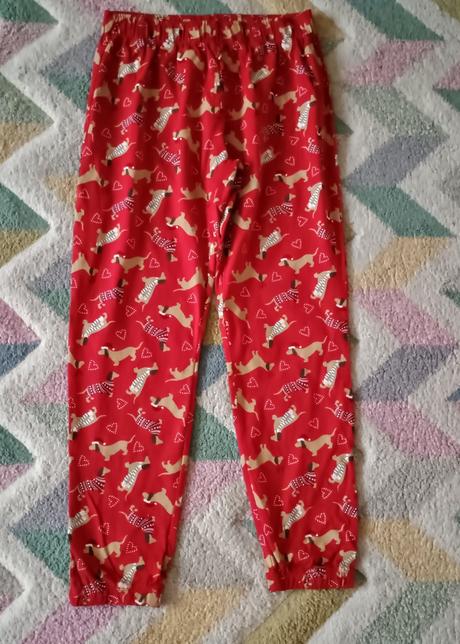 Bavlněné pyžamové kalhoty vánoční s pejsky, s