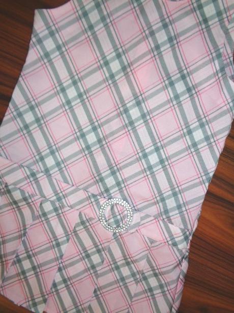 Luxusní růžovošedé káro šaty, c&a,140