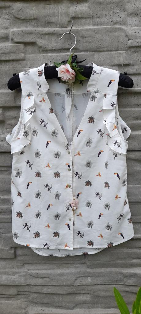 H&m letní halenka s opičkami a tukany, h&m,s