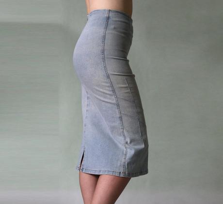 Světlá ultraúzká džínová sukně xs, xs