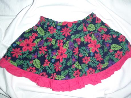 Luxusní manžestrová sukýnka s volánkem - květy, early days,74