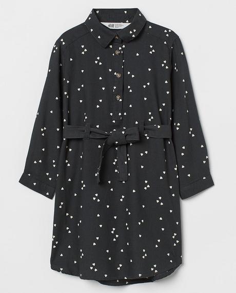 Dívčí košilové šaty h&m srdíčkové s páskem vel.104, h&m,104