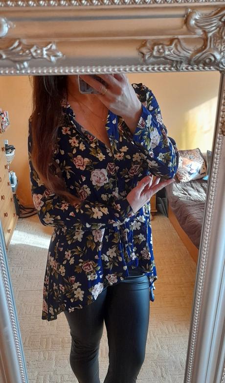 Fisherfield květovaná peplum viskózová halenka, gate,38