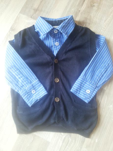 Košilka dl.rukav+vestička, marks & spencer,80