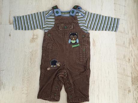 Nádherný komplet zateplené manžestráky a tričko, marks & spencer,68