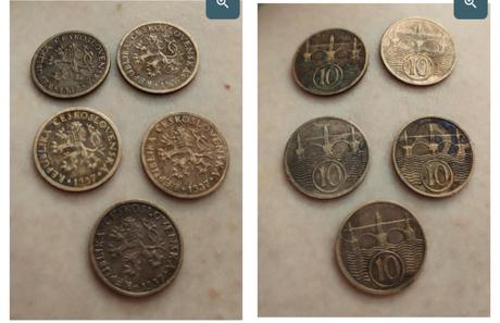 Historické 5ti a 10ti haléře 1922-1938,