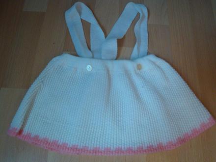 Sukýnka pletená - bílo-růžová, vel. 80, 80