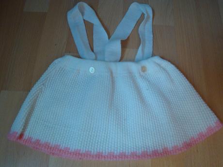 Sukýnka pletená - bílo-růžová, vel. 80, 80