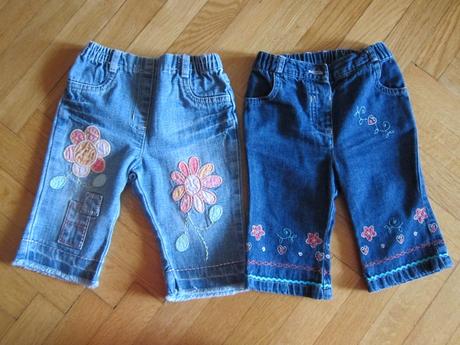 2x rifle, kalhoty, květované, výšivky, next, 68, next,68