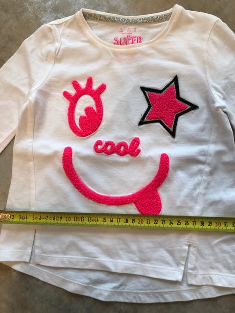 Bílé triko smajlík vel.3-4roky zn.ff bavlna růžová, f&f,104