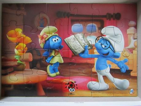 Dino-puzzle šmoulové -4+,