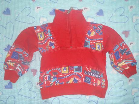 Červená teplá mikina, tepláková bundička, 86