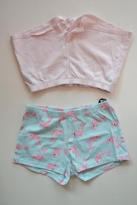 Sada bavlněných letních pyžámek s delfínky, h&m,110