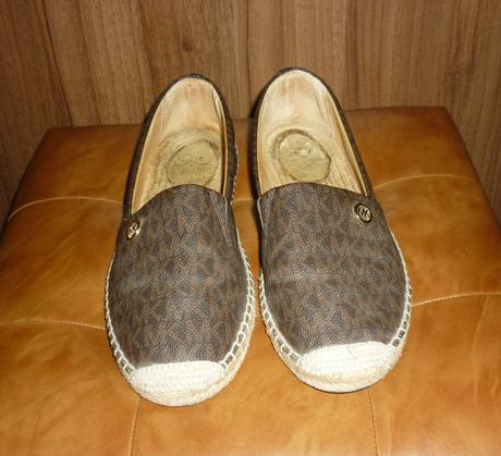 Hnědé dámské logované espadrilky michael kors, michael kors,38