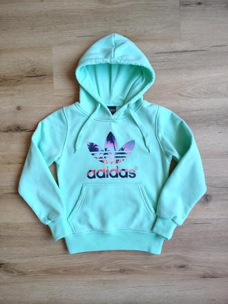 Dívčí silnější mikina s kapucí 158/164 adidas, 158