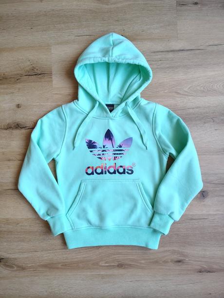 Dívčí silnější mikina s kapucí 158/164 adidas, 158
