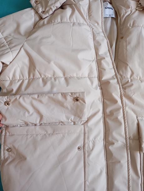 Puffer zimní bunda krémová, sinsay,42 / xl