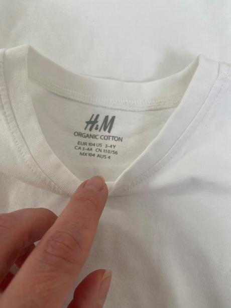 Bílá trička, h&m,104