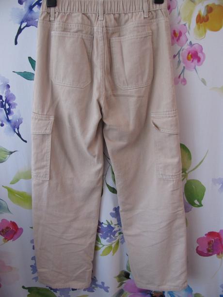 Dívčí béžové cargo kalhoty, džíny, 158